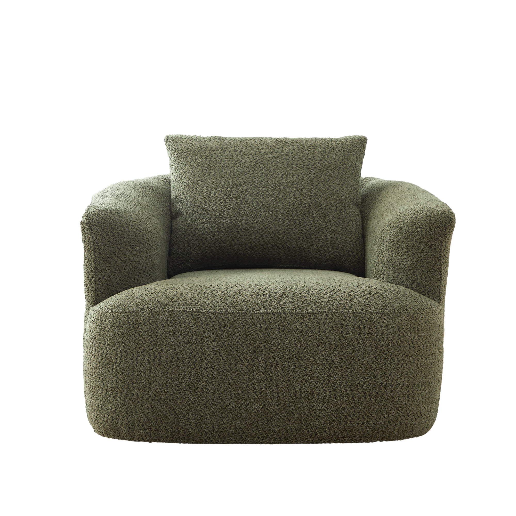 Bouclé 360° Swivel Barrel Chair, Compressed