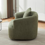 Bouclé 360° Swivel Barrel Chair, Compressed