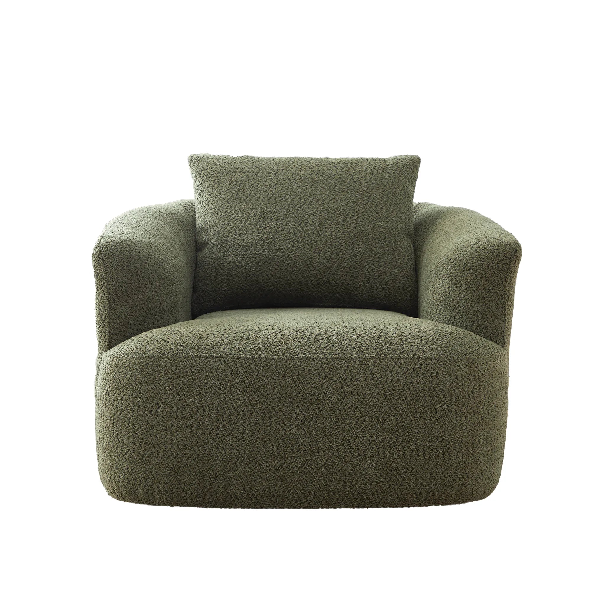 Bouclé 360° Swivel Barrel Chair, Compressed