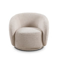 Boucle Fabric Swivel Barrel Accent Chair
