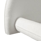 Boucle Upholstered Platform Bed with Thick Headboard
