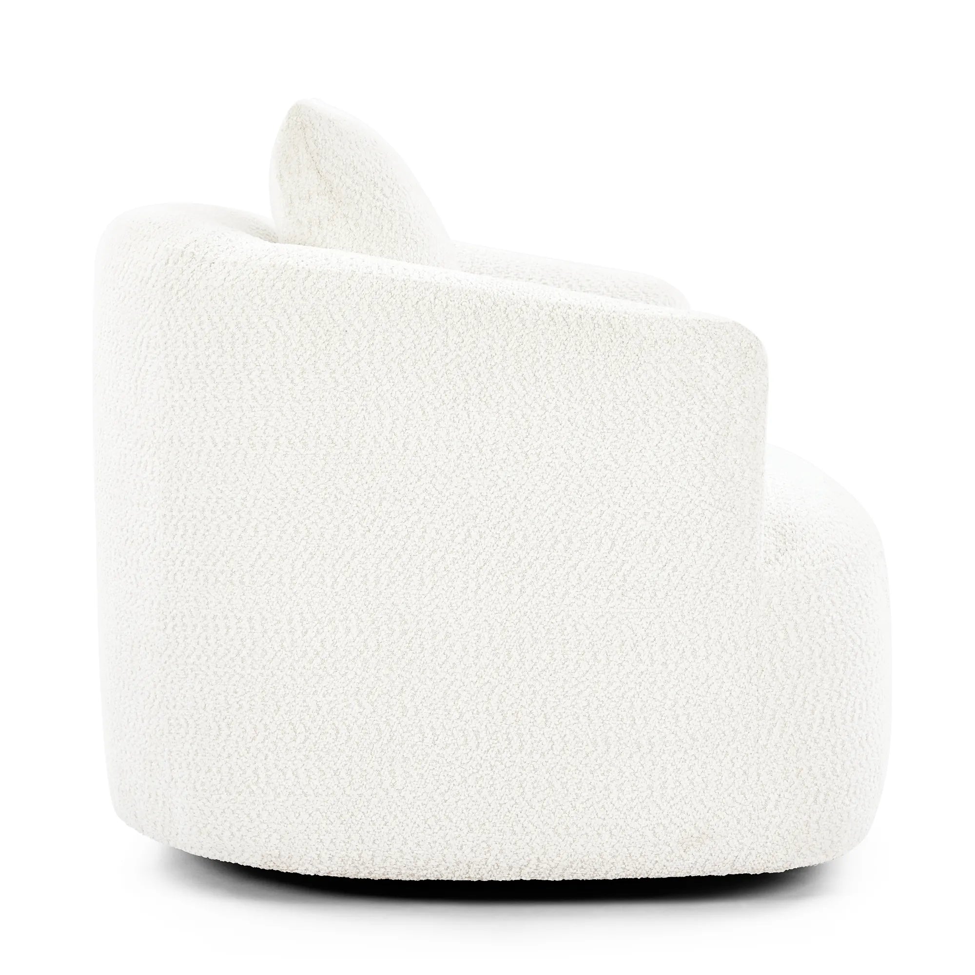 Bouclé 360° Swivel Barrel Chair, Compressed