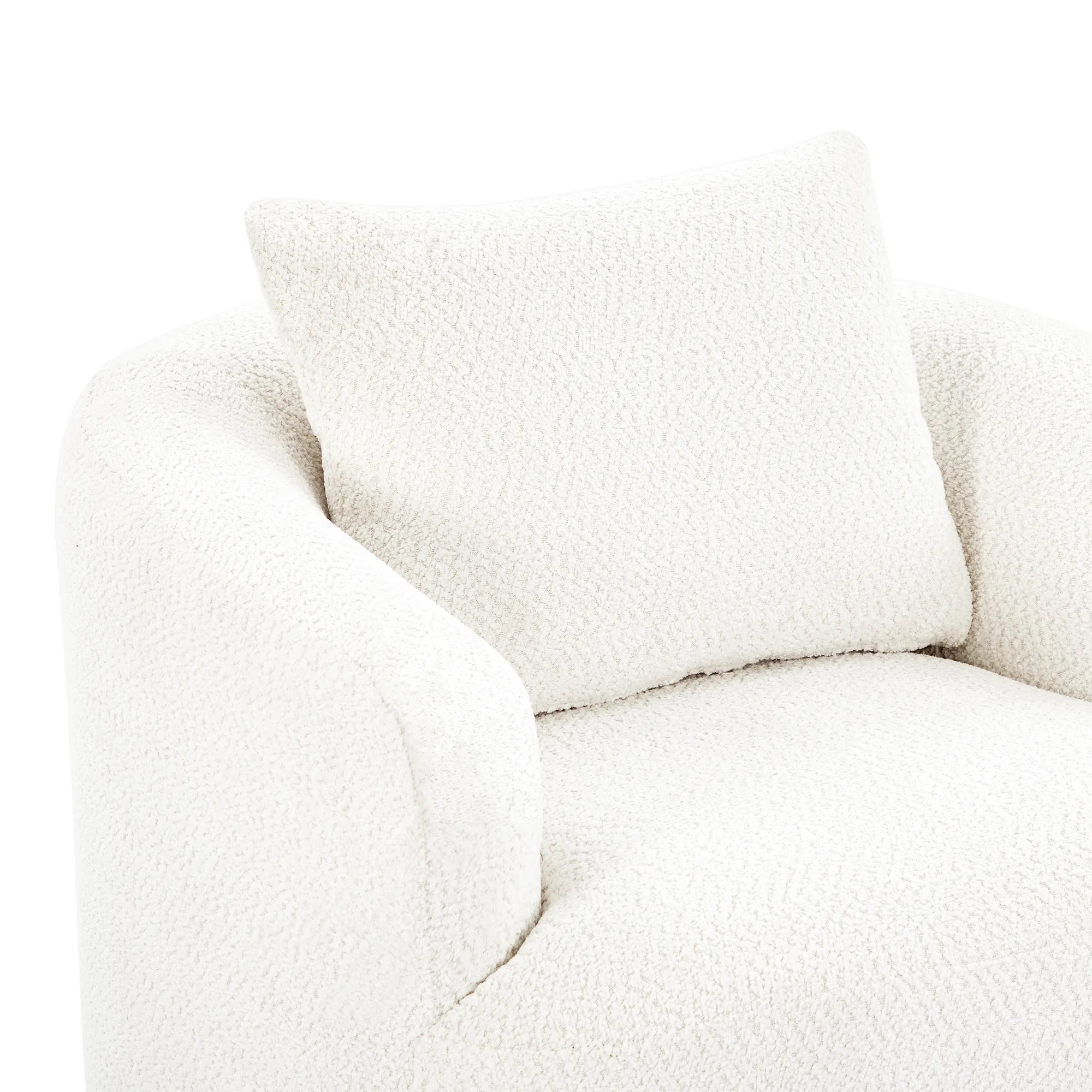 Bouclé 360° Swivel Barrel Chair, Compressed