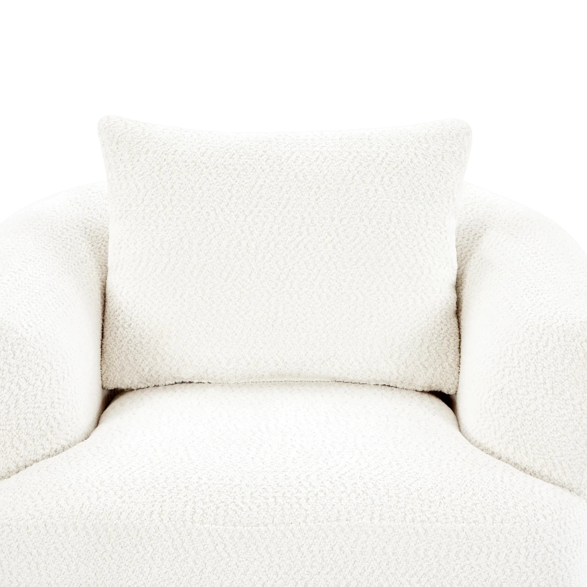 Bouclé 360° Swivel Barrel Chair, Compressed