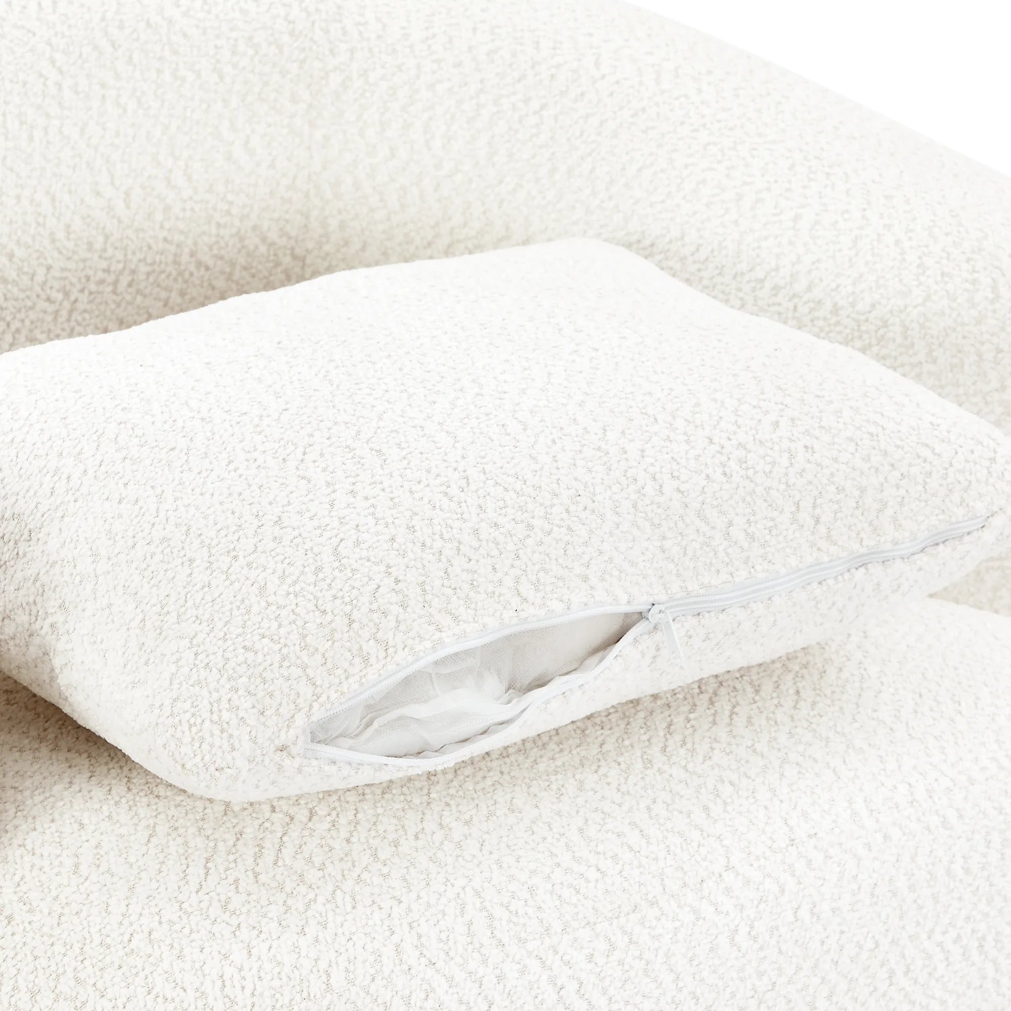 Bouclé 360° Swivel Barrel Chair, Compressed