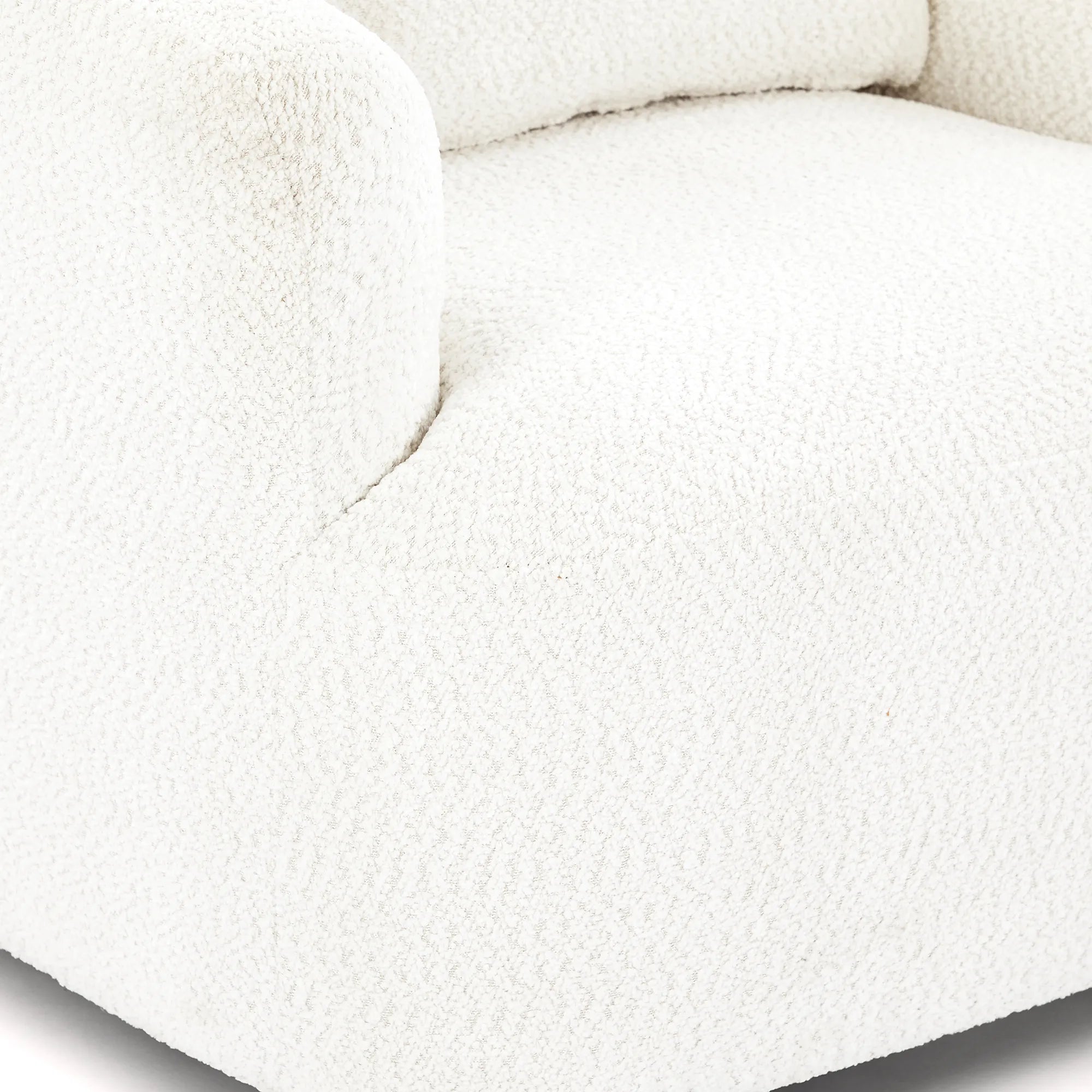 Bouclé 360° Swivel Barrel Chair, Compressed