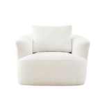 Bouclé 360° Swivel Barrel Chair, Compressed