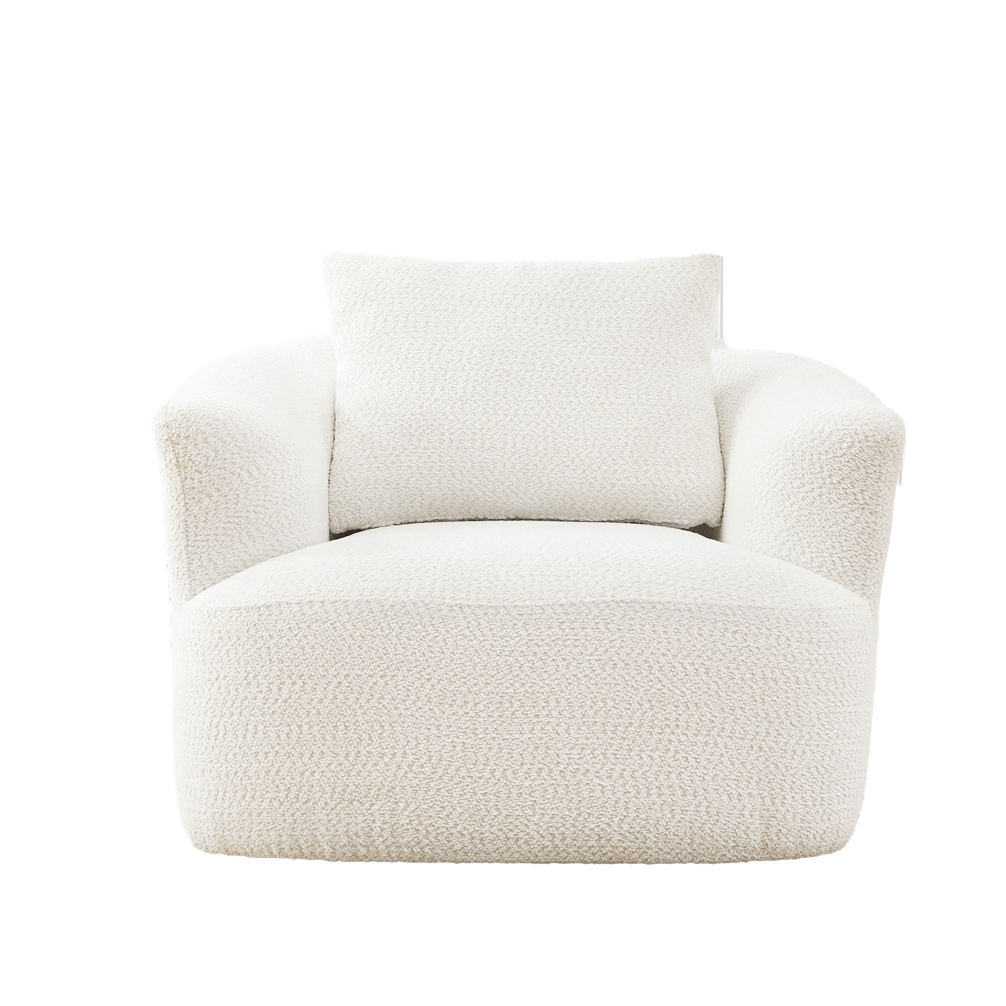 Bouclé 360° Swivel Barrel Chair, Compressed