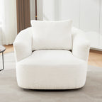Bouclé 360° Swivel Barrel Chair, Compressed