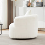 Bouclé 360° Swivel Barrel Chair, Compressed