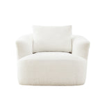 Bouclé 360° Swivel Barrel Chair, Compressed