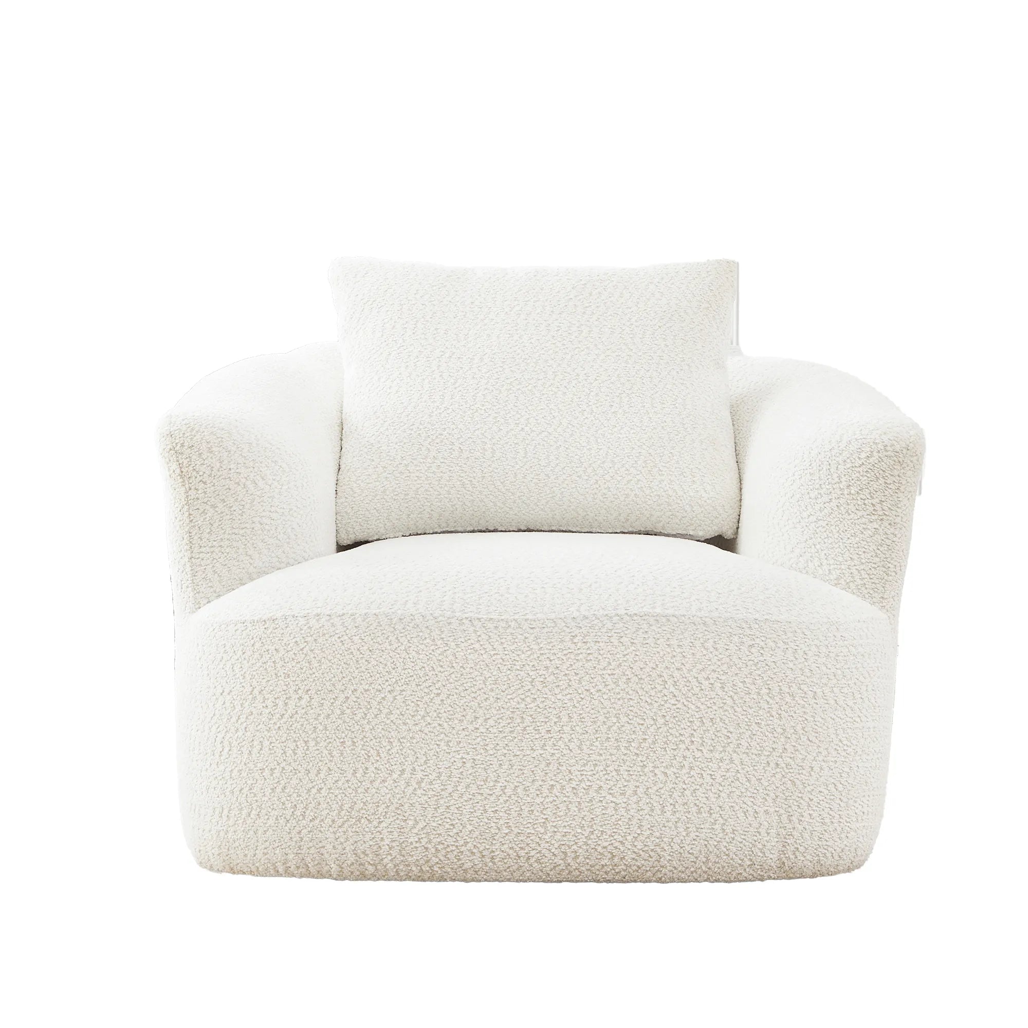 Bouclé 360° Swivel Barrel Chair, Compressed