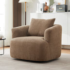 Bouclé 360° Swivel Barrel Chair, Compressed