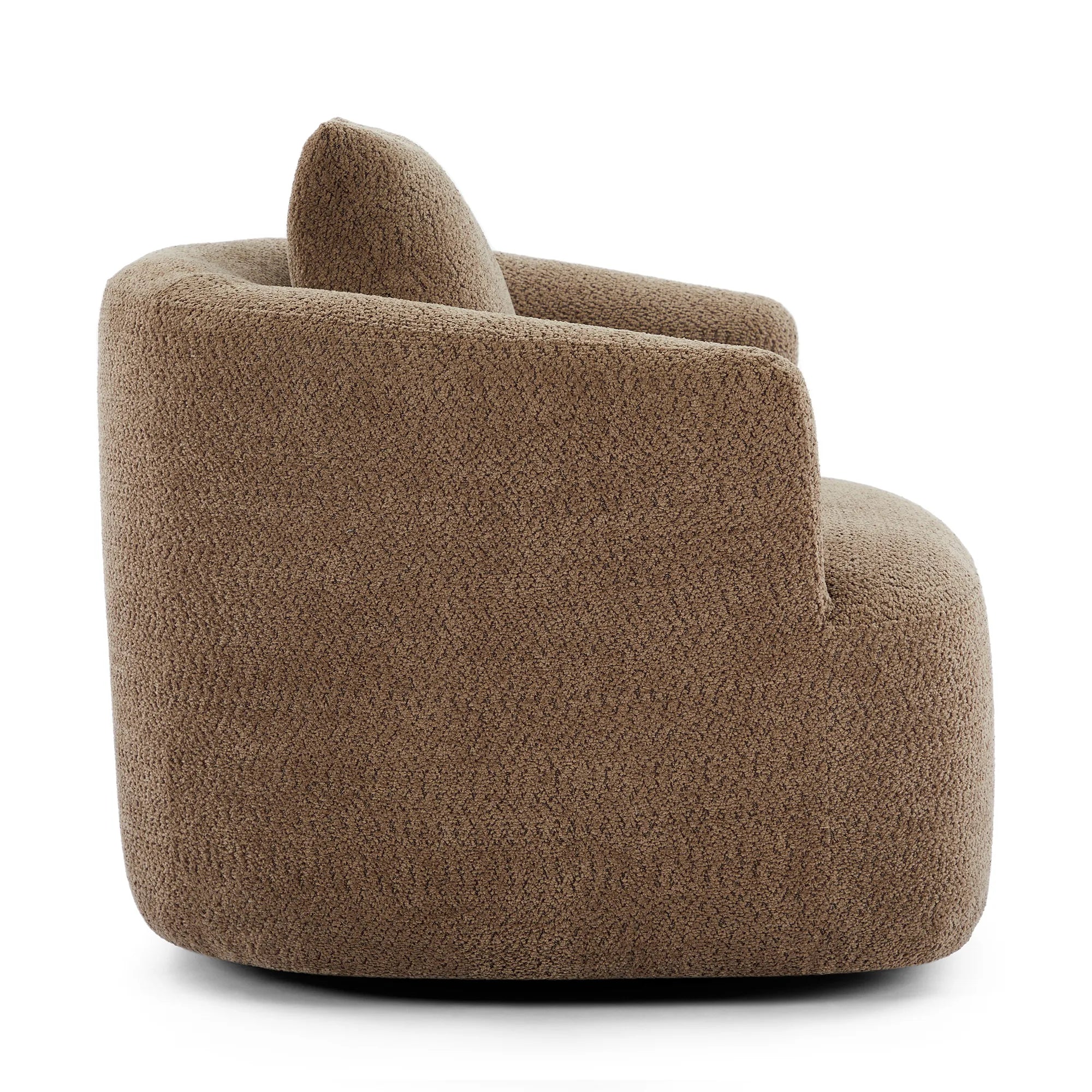 Bouclé 360° Swivel Barrel Chair, Compressed
