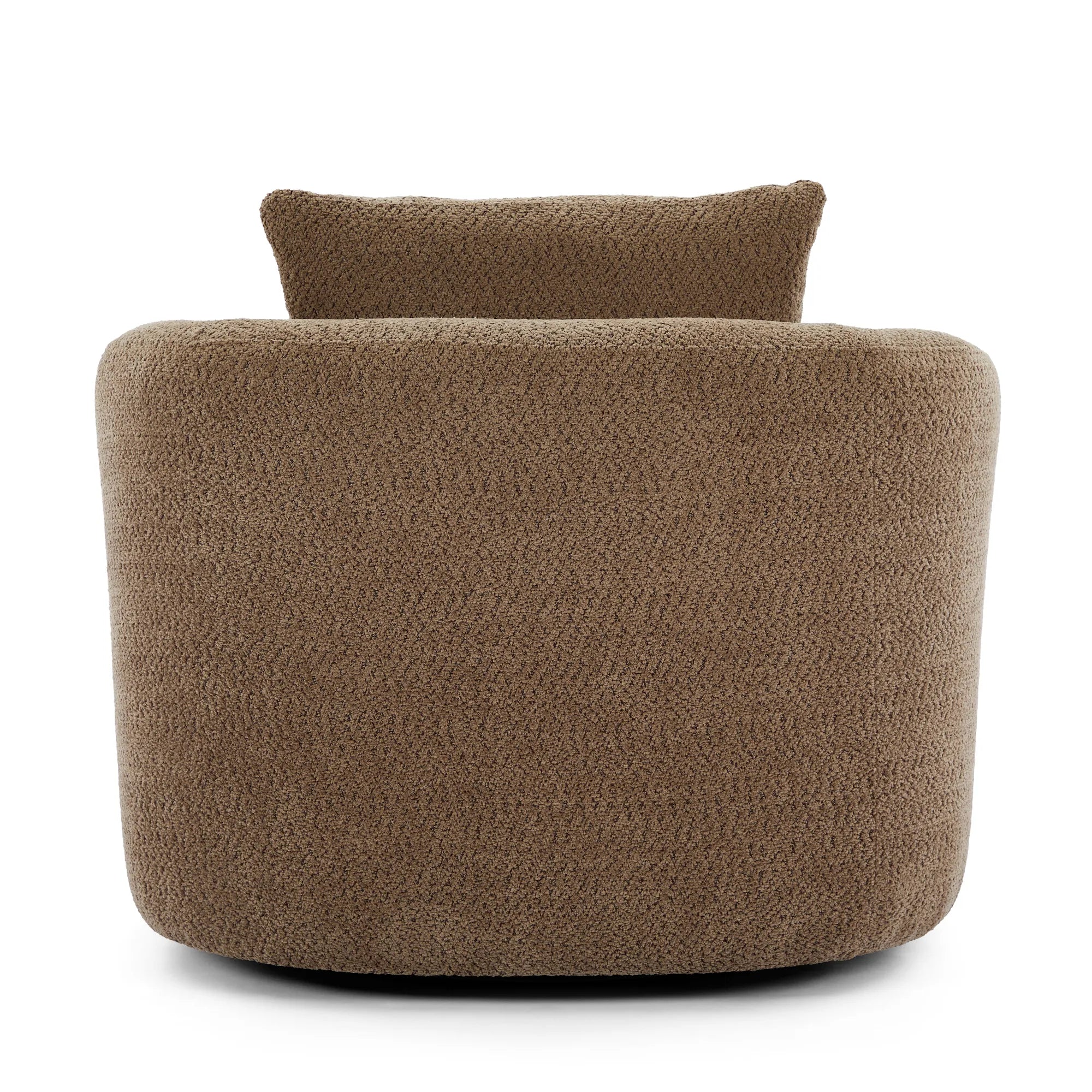 Bouclé 360° Swivel Barrel Chair, Compressed
