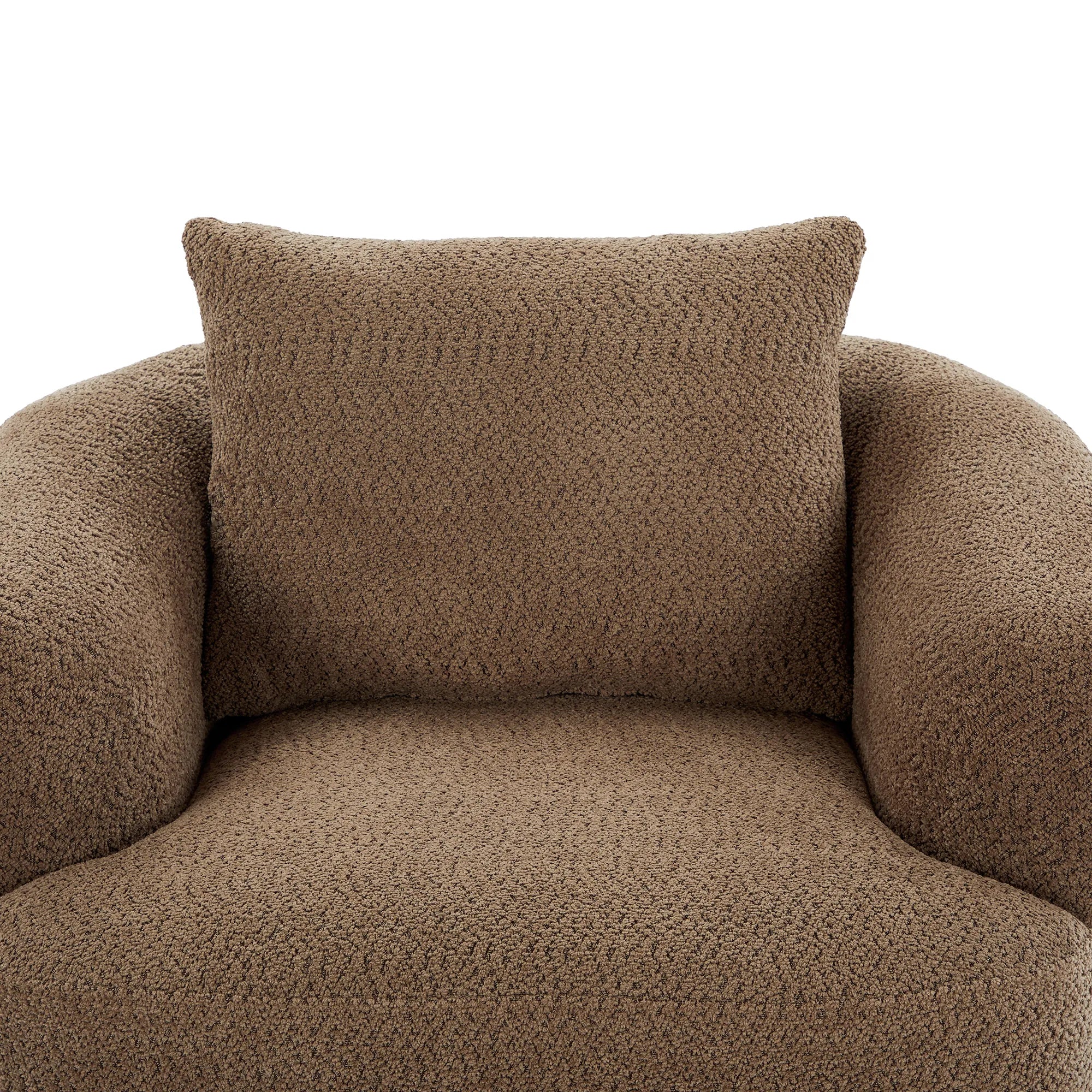 Bouclé 360° Swivel Barrel Chair, Compressed
