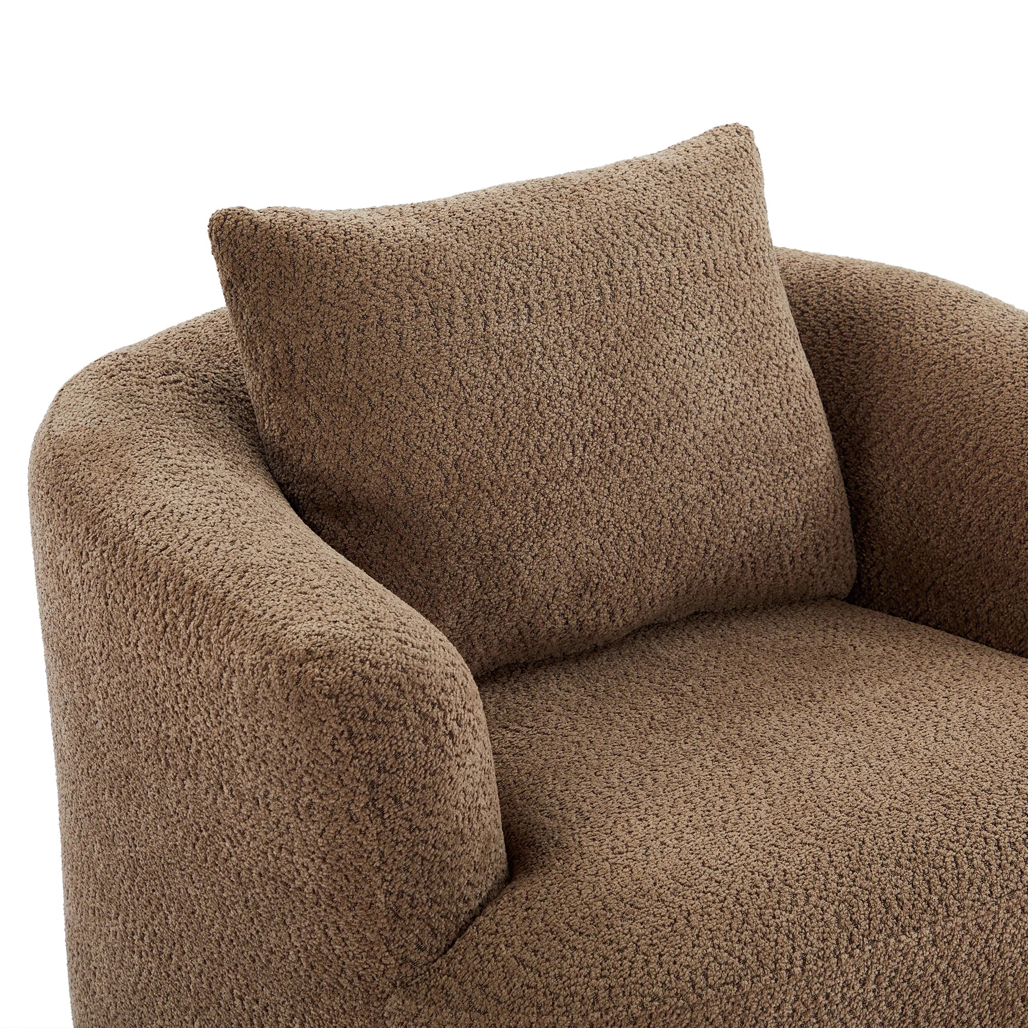 Bouclé 360° Swivel Barrel Chair, Compressed