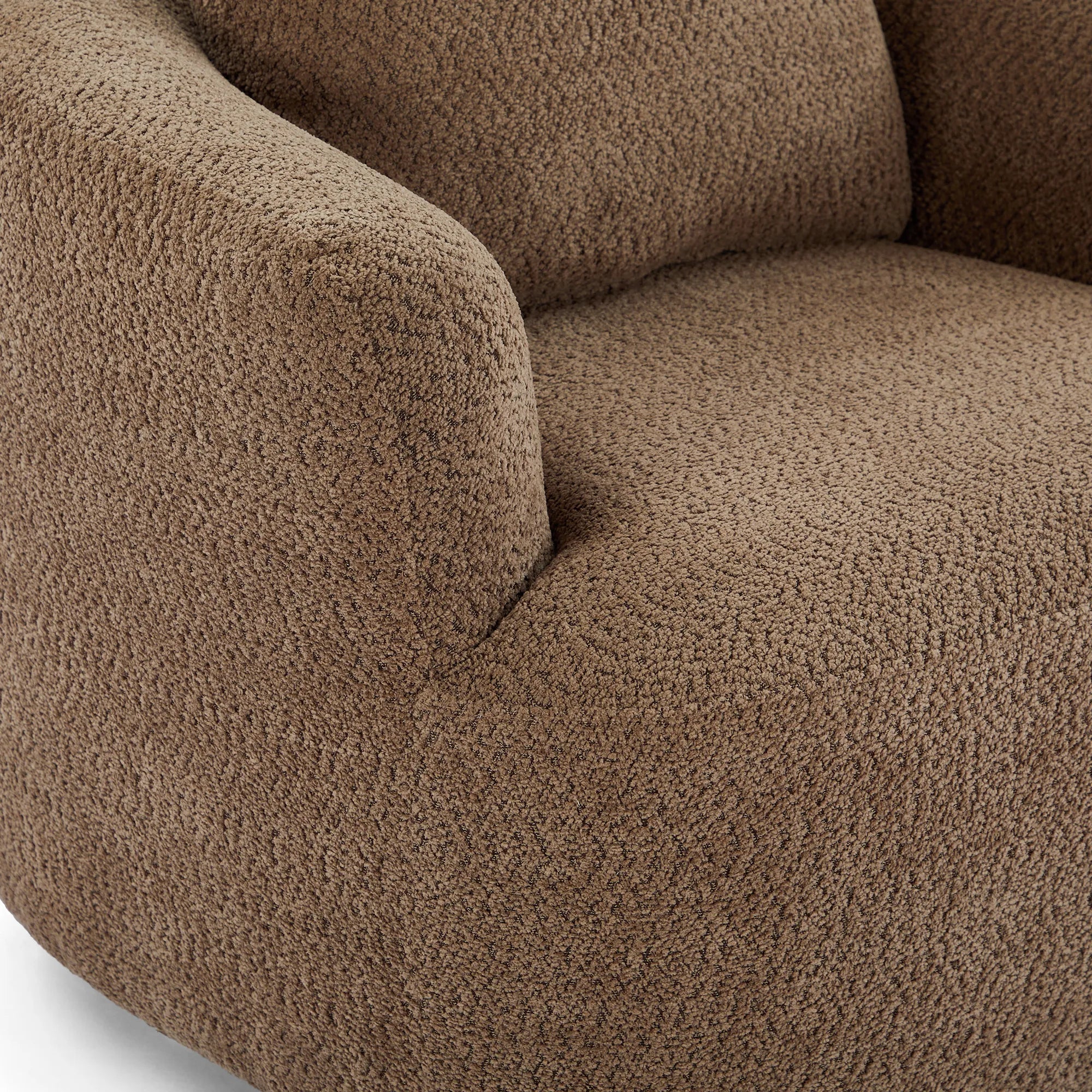 Bouclé 360° Swivel Barrel Chair, Compressed
