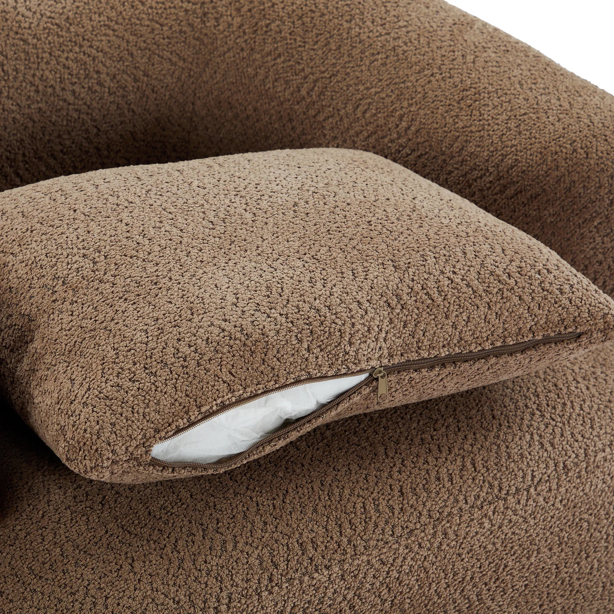 Bouclé 360° Swivel Barrel Chair, Compressed