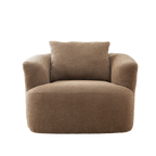 Bouclé 360° Swivel Barrel Chair, Compressed