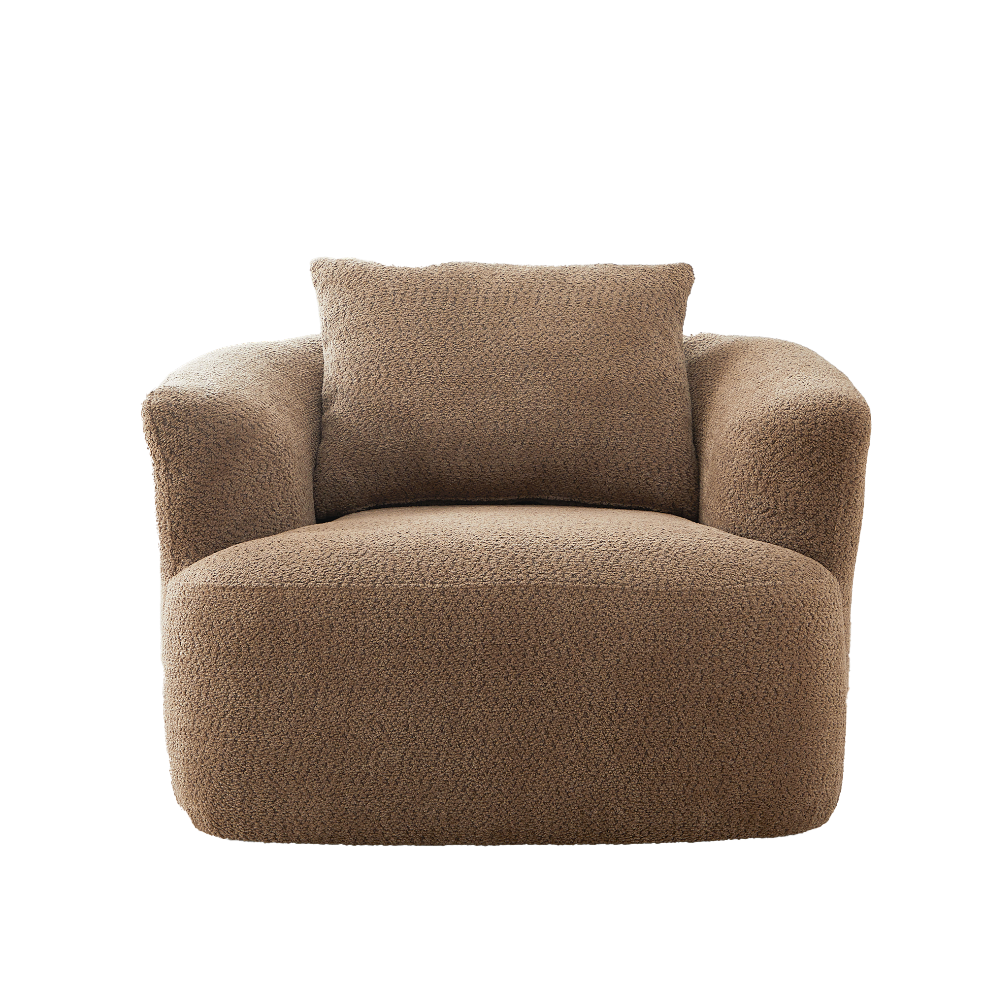Bouclé 360° Swivel Barrel Chair, Compressed