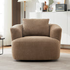 Bouclé 360° Swivel Barrel Chair, Compressed