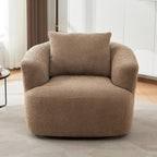 Bouclé 360° Swivel Barrel Chair, Compressed