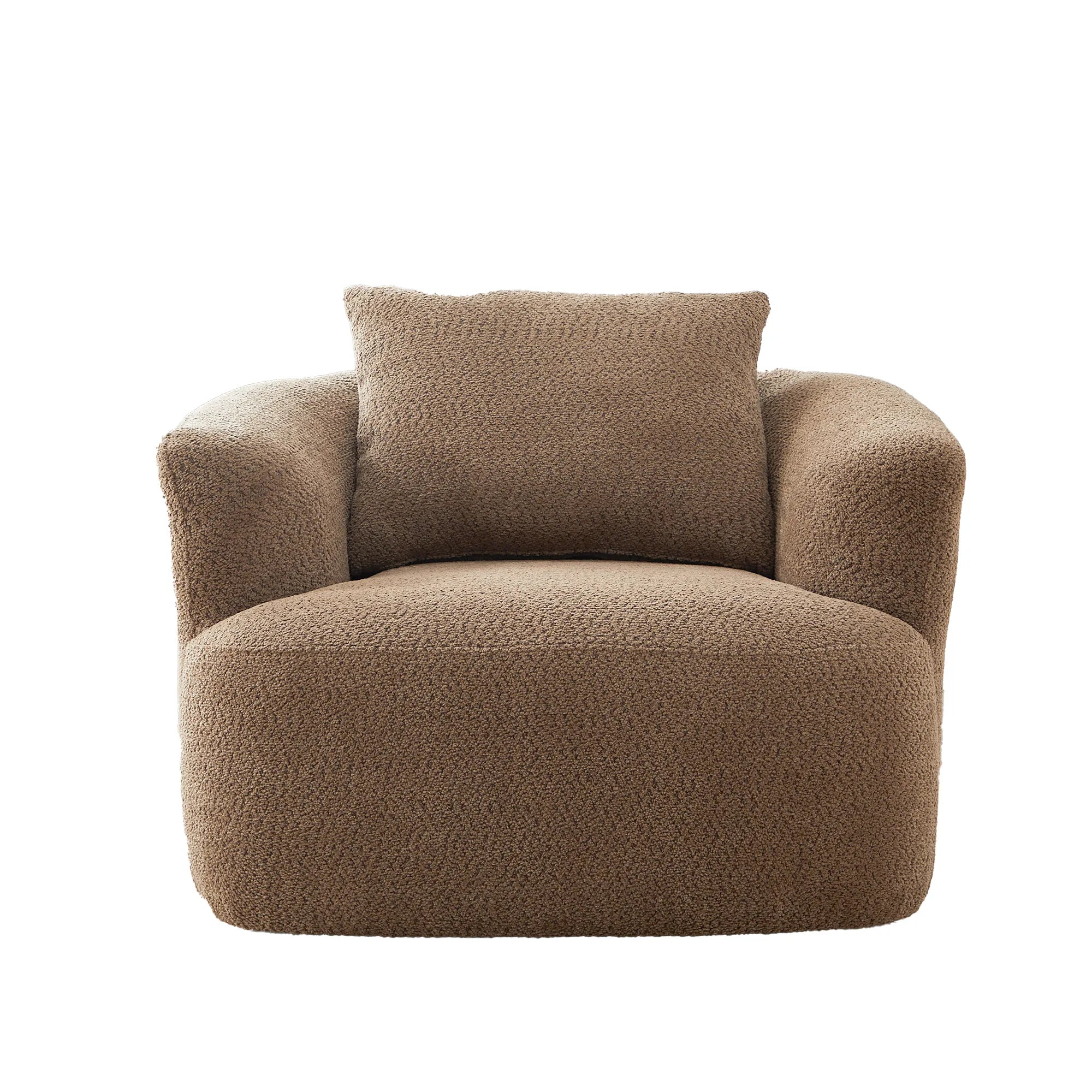 Bouclé 360° Swivel Barrel Chair, Compressed
