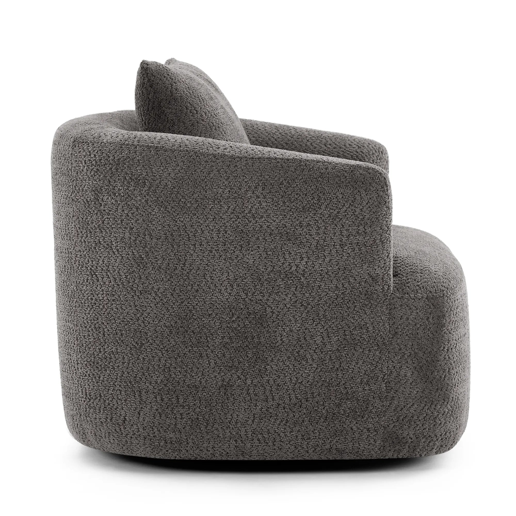 Bouclé 360° Swivel Barrel Chair, Compressed