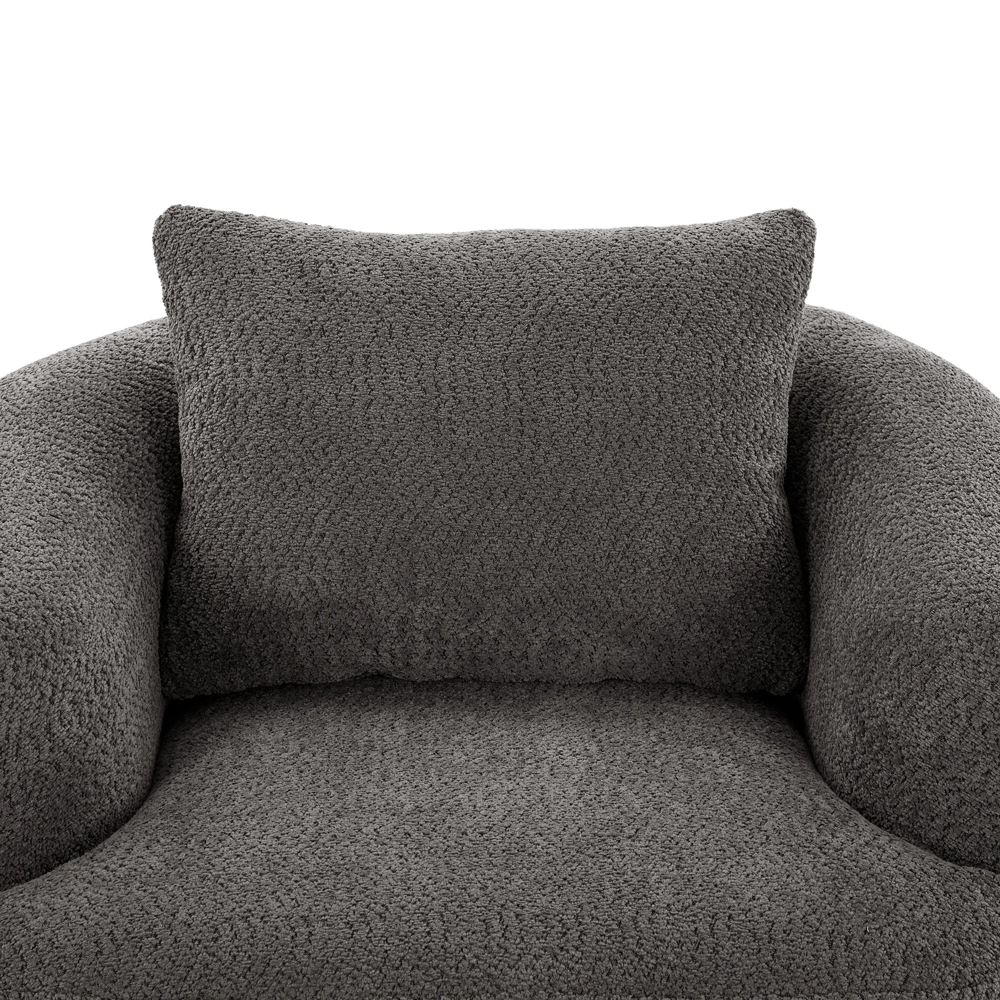 Bouclé 360° Swivel Barrel Chair, Compressed