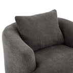 Bouclé 360° Swivel Barrel Chair, Compressed