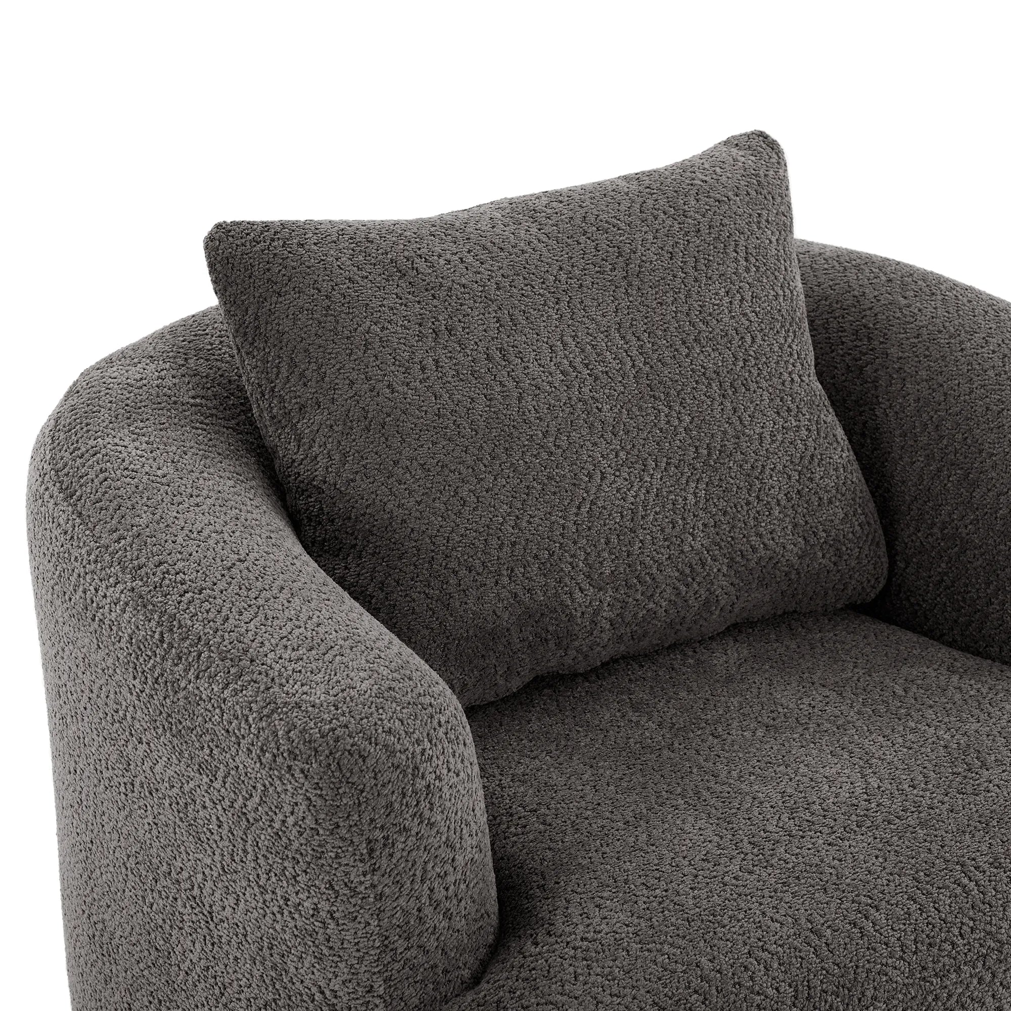 Bouclé 360° Swivel Barrel Chair, Compressed