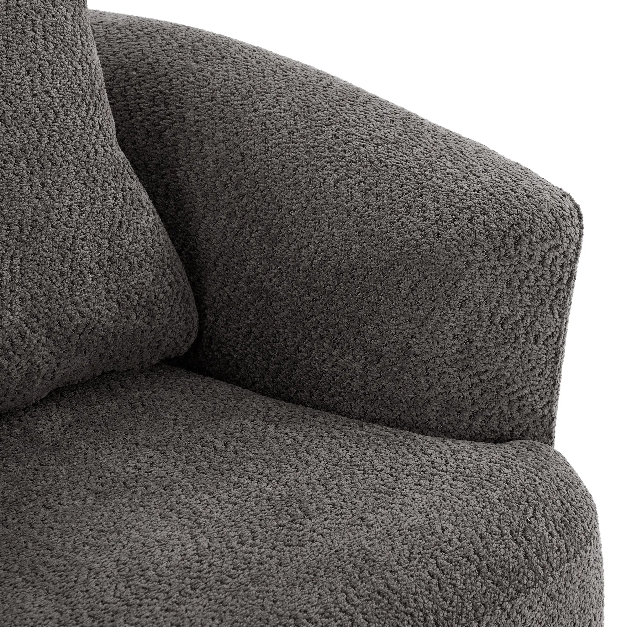 Bouclé 360° Swivel Barrel Chair, Compressed