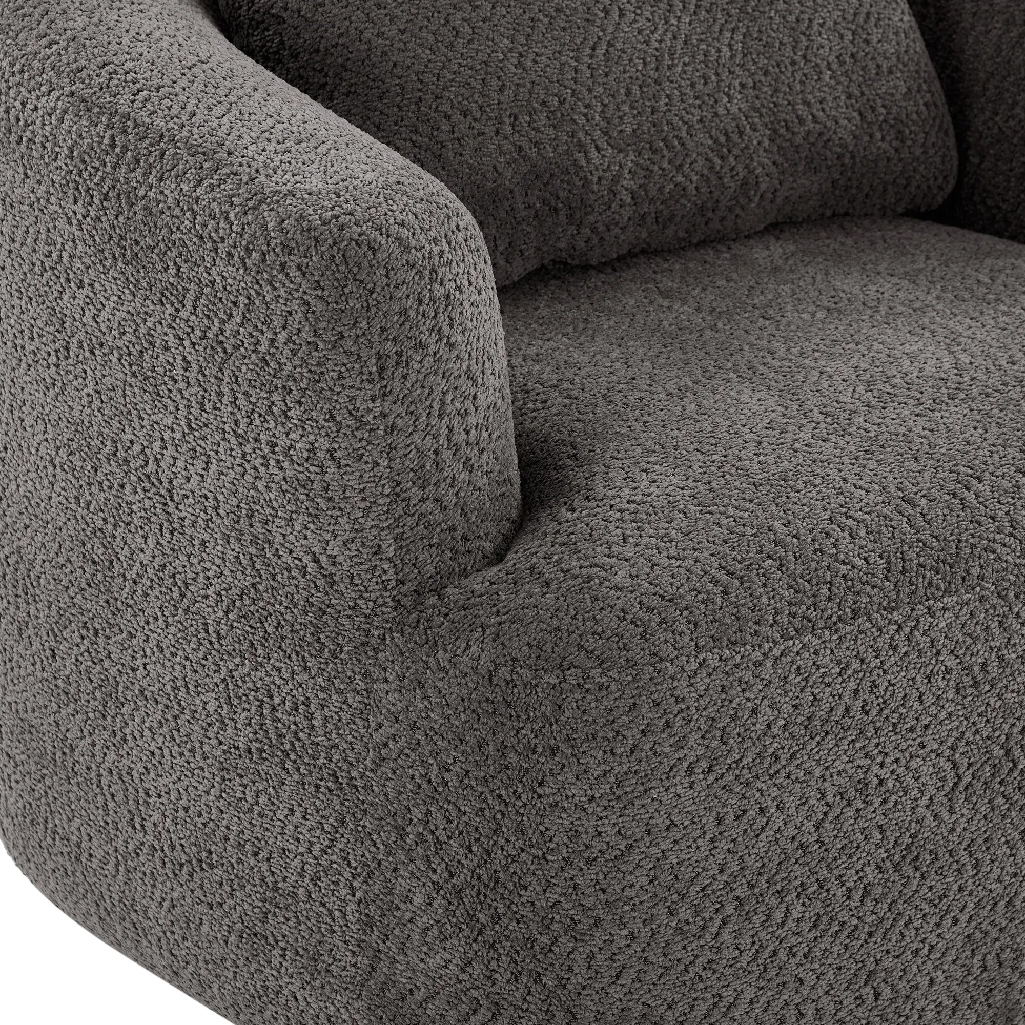 Bouclé 360° Swivel Barrel Chair, Compressed