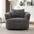Bouclé 360° Swivel Barrel Chair, Compressed