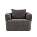 Bouclé 360° Swivel Barrel Chair, Compressed