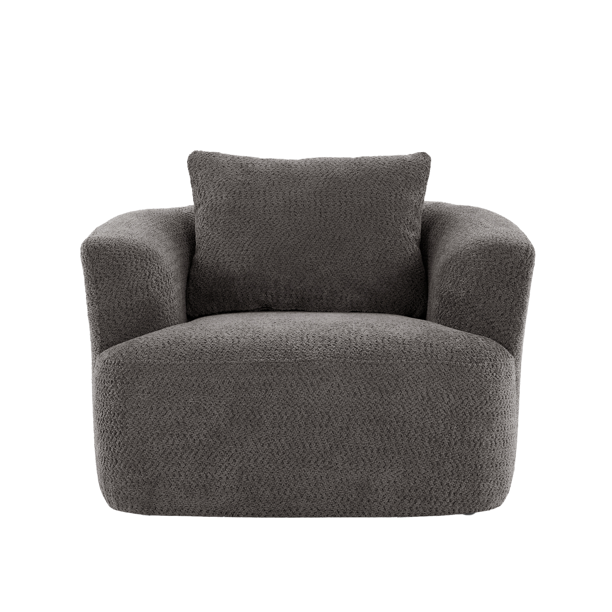 Bouclé 360° Swivel Barrel Chair, Compressed