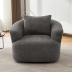 Bouclé 360° Swivel Barrel Chair, Compressed