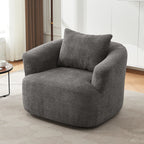 Bouclé 360° Swivel Barrel Chair, Compressed
