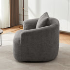 Bouclé 360° Swivel Barrel Chair, Compressed