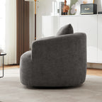 Bouclé 360° Swivel Barrel Chair, Compressed