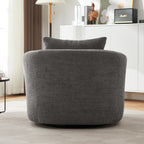 Bouclé 360° Swivel Barrel Chair, Compressed