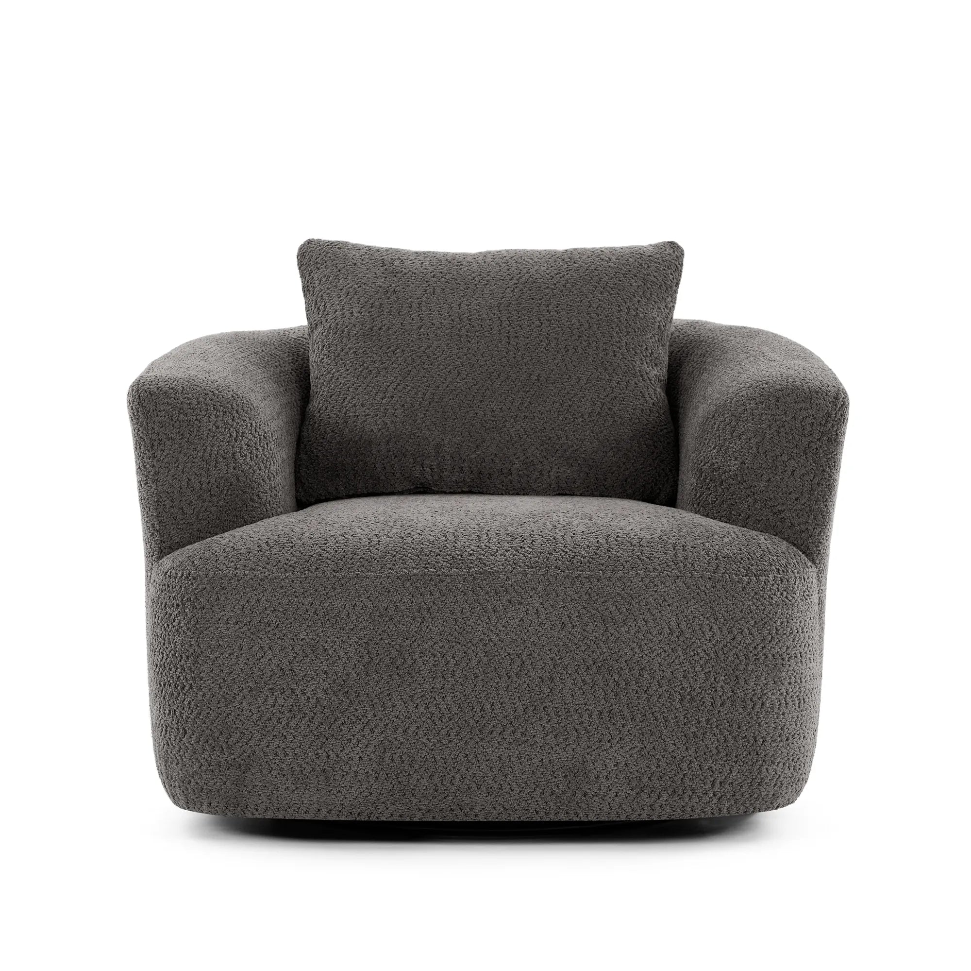 Bouclé 360° Swivel Barrel Chair, Compressed