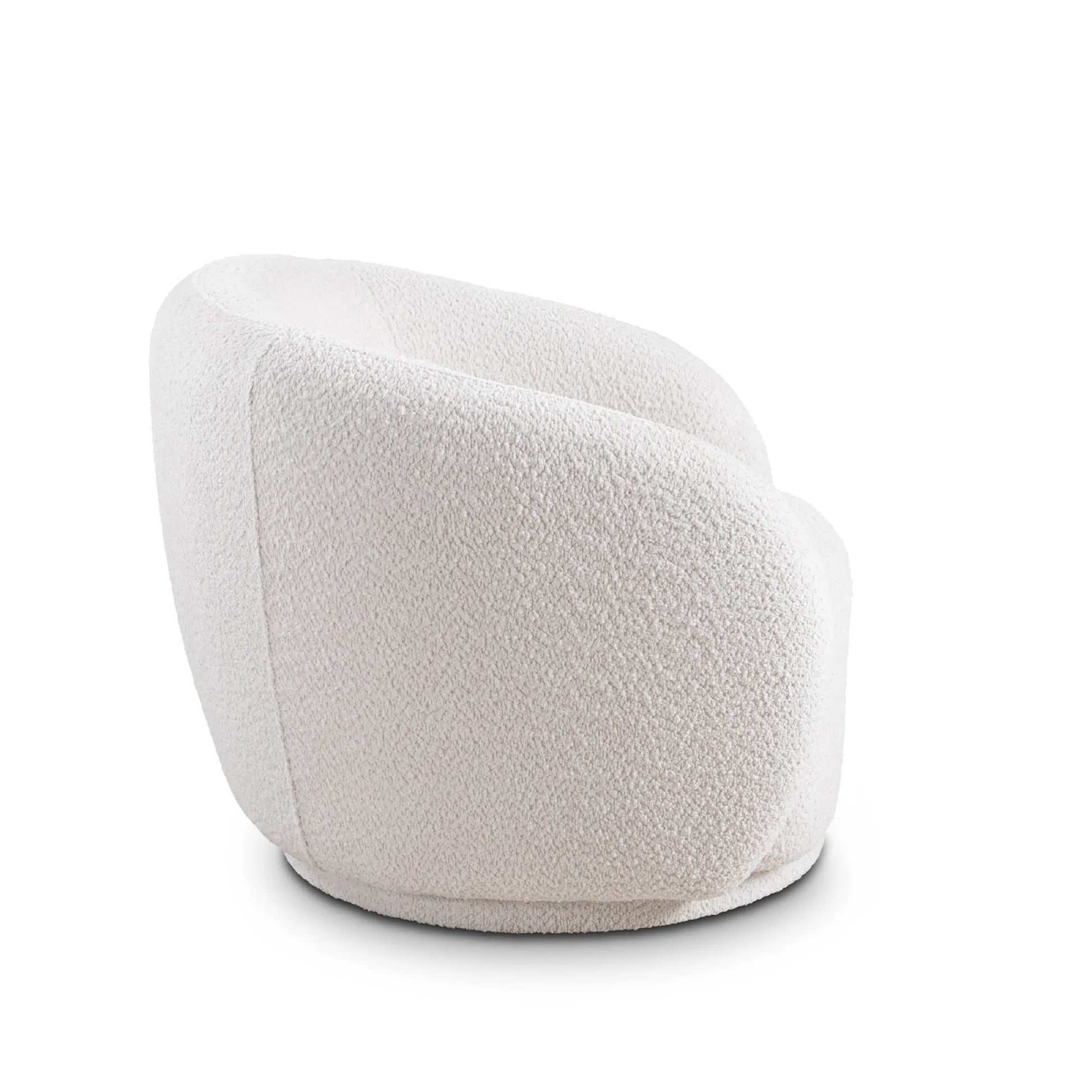 Boucle Fabric Swivel Barrel Accent Chair