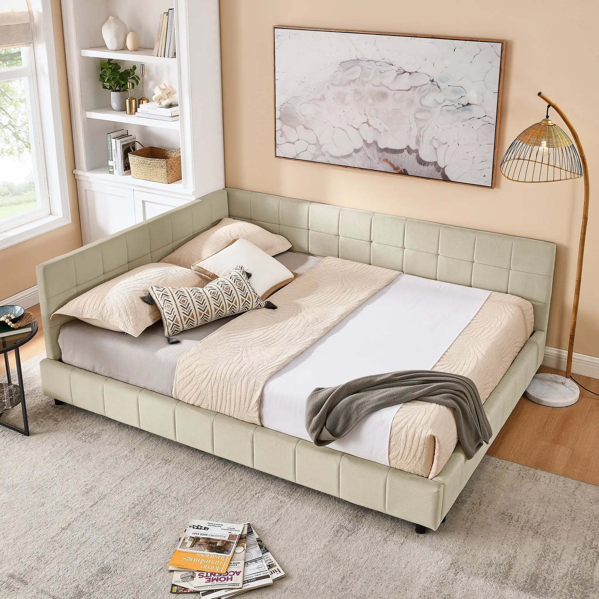 Celeste – Queen Velvet Tufted Bed Frame