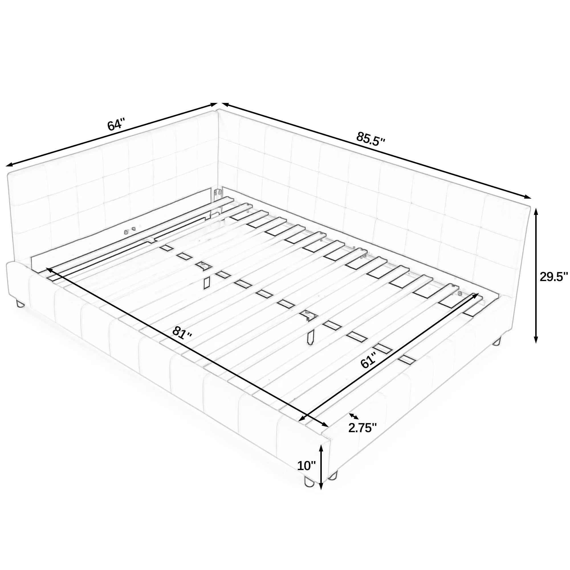 Celeste – Queen Velvet Tufted Bed Frame
