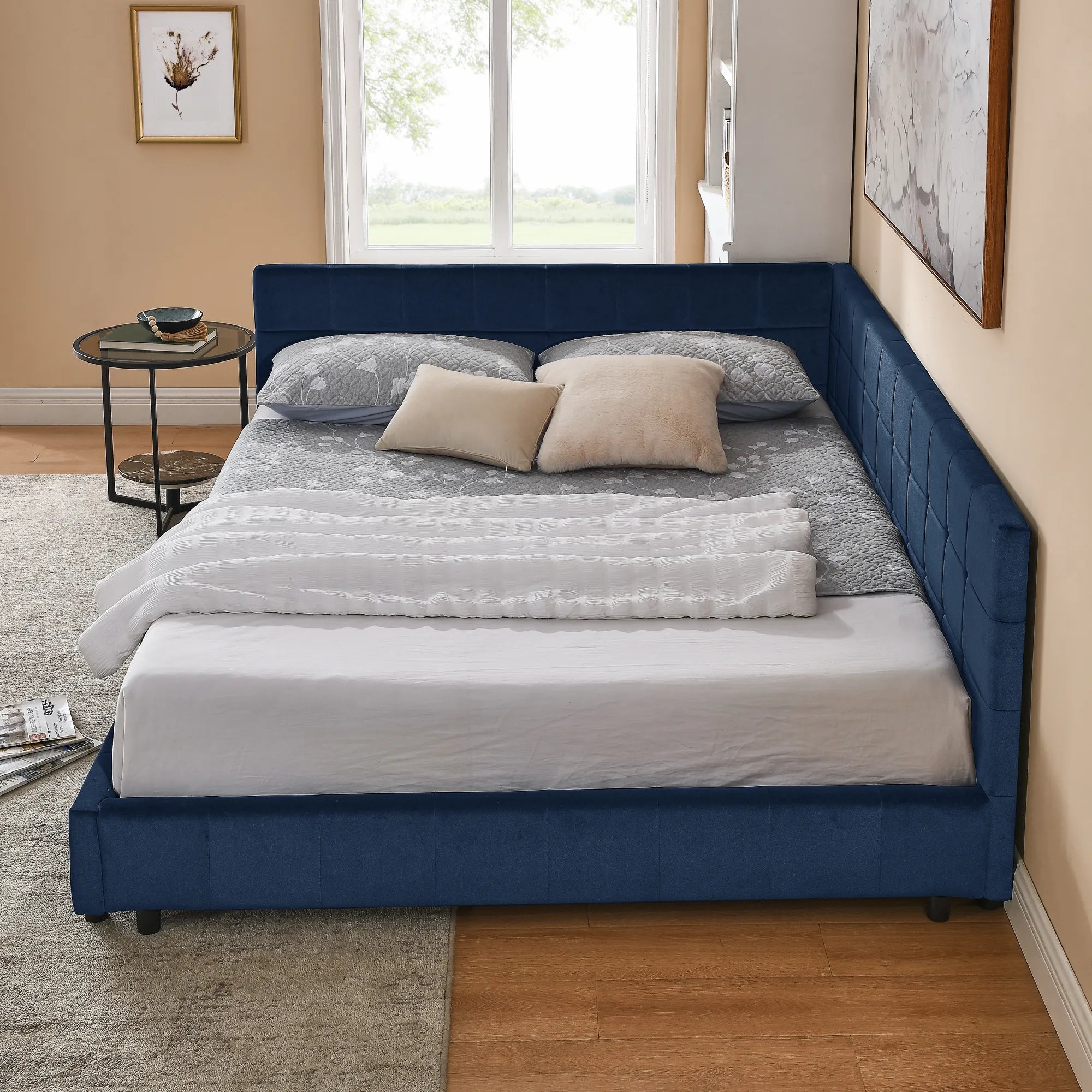 Celeste – Queen Velvet Tufted Bed Frame