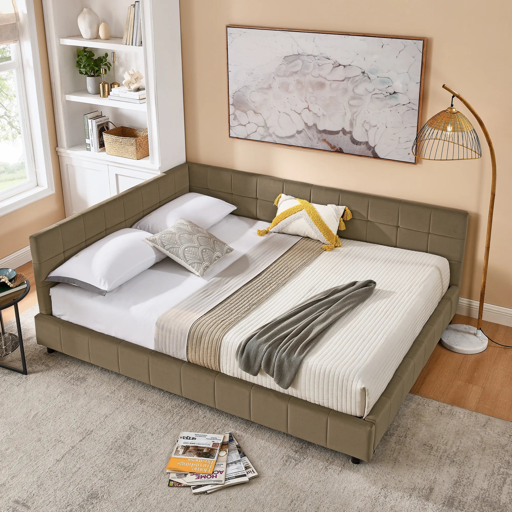 Celeste – Queen Velvet Tufted Bed Frame