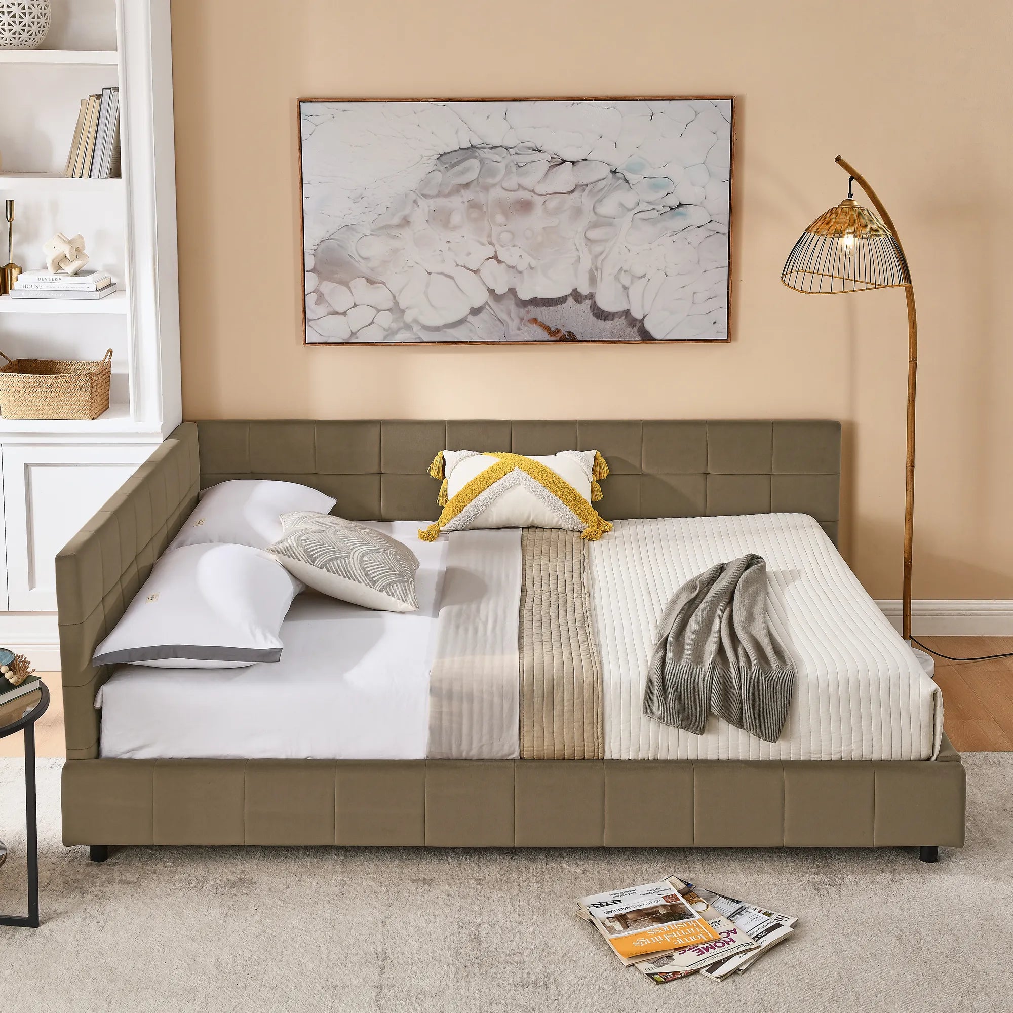 Celeste – Queen Velvet Tufted Bed Frame