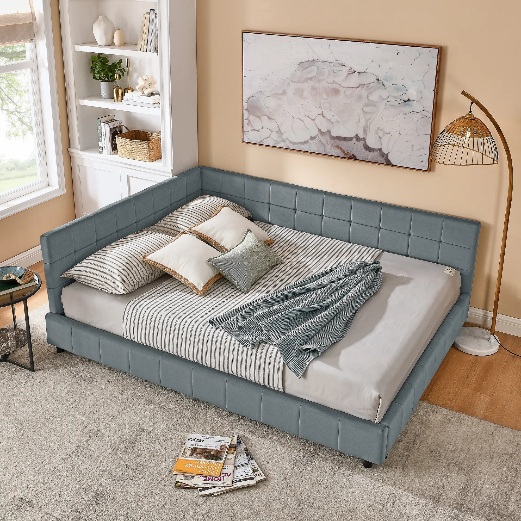 Celeste – Queen Velvet Tufted Bed Frame